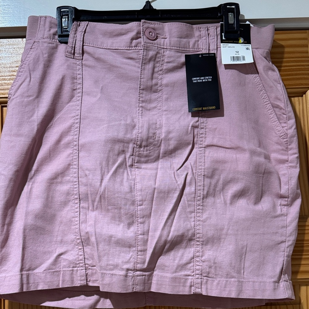 Pink Button-Front Skirt
